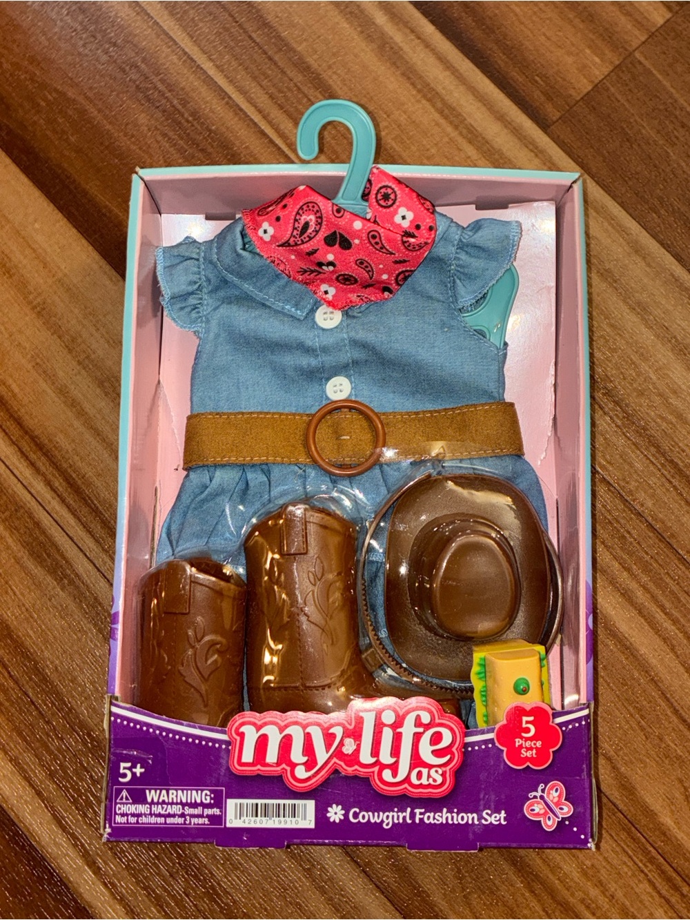 My Life As Cowgirl Fashion Set — Blue Dress with Brown Boots & Hat